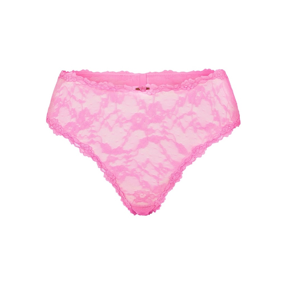 SKIMS STRETCH LACE BRIEF SUGAR PINK SIZE MEDIUM